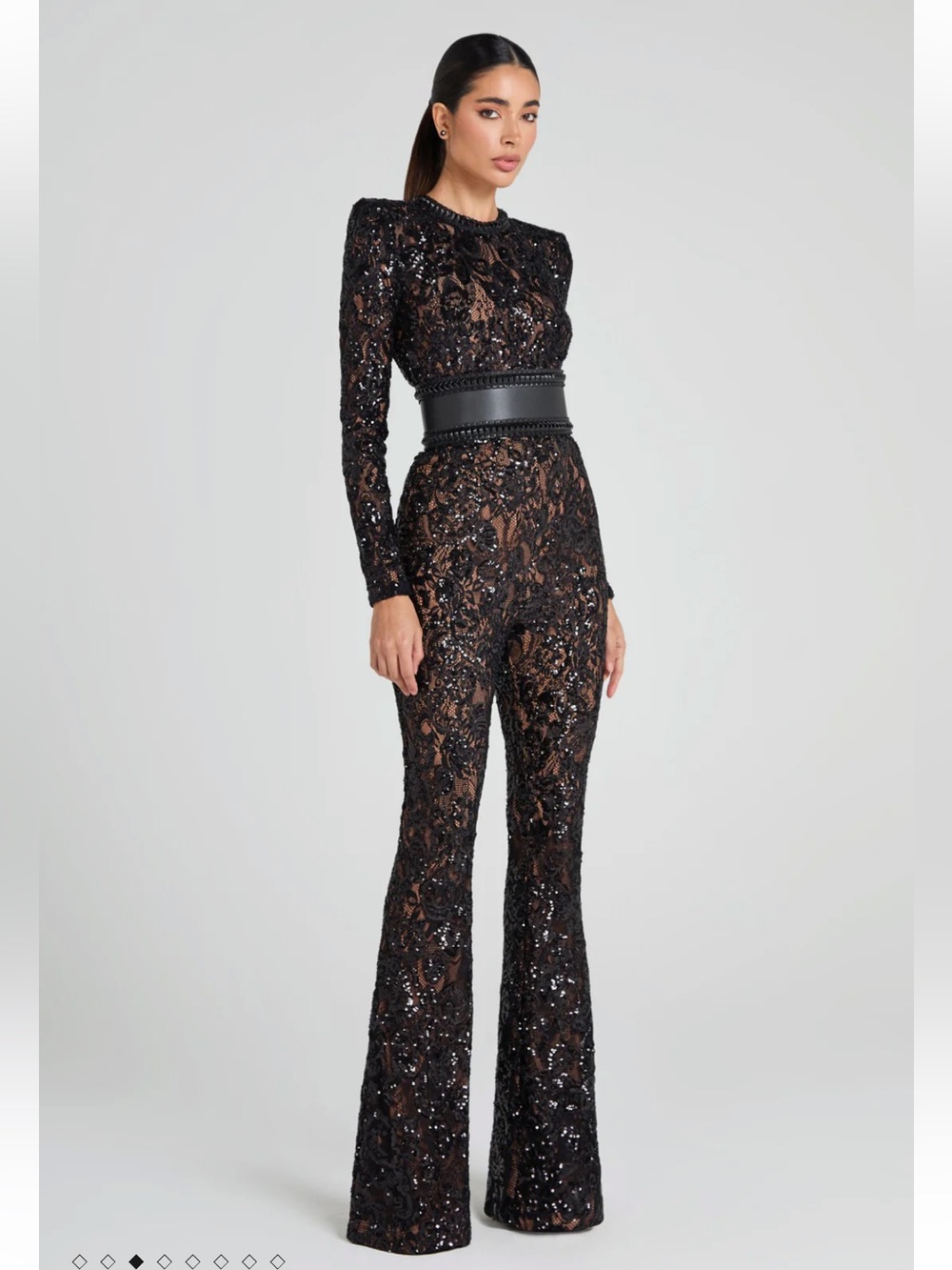 Nadine Merabi Bella Black Jumpsuit Size XL